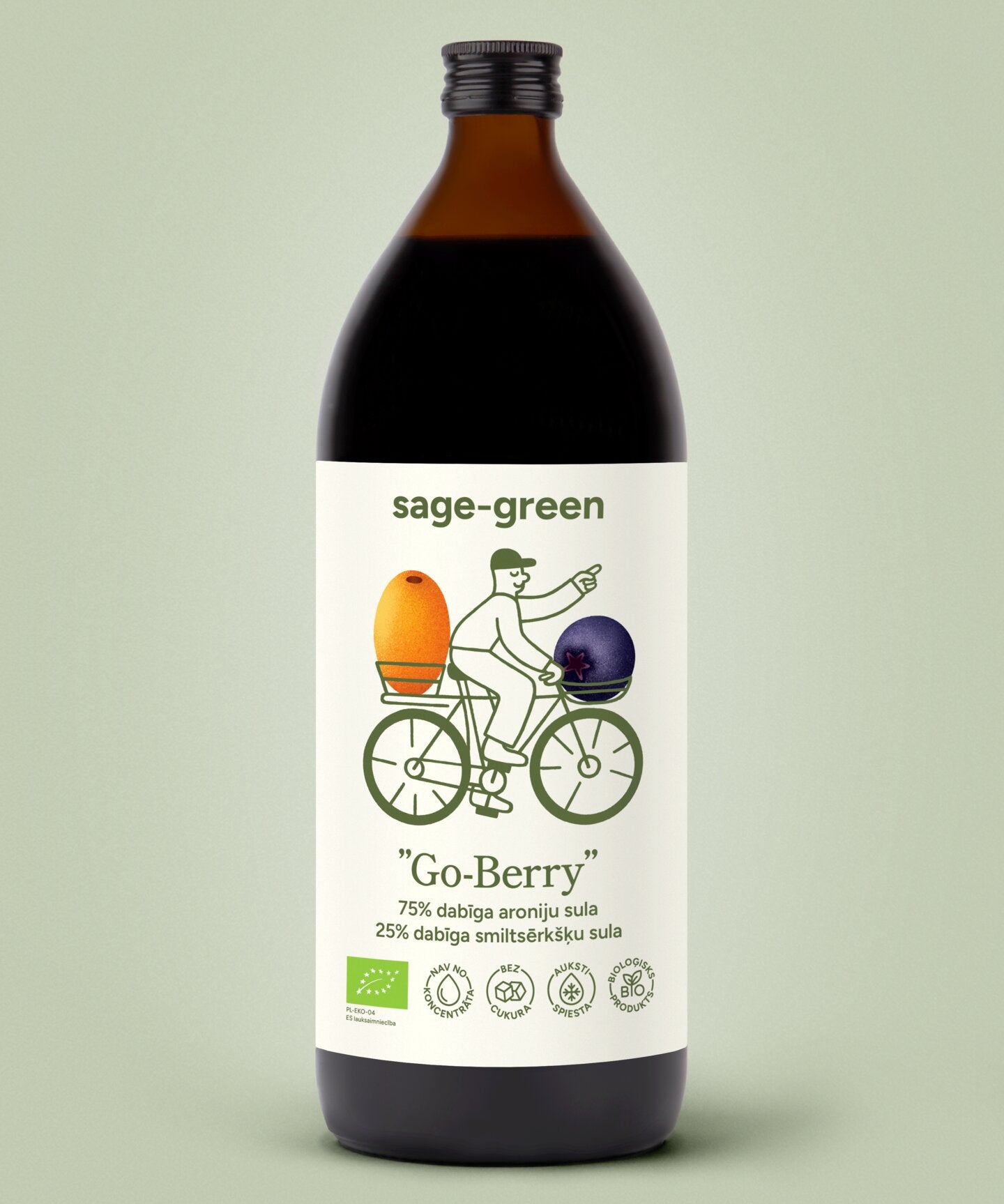 Bioloģiskā aroniju un smiltsērkšķu sula Go Berry 1000 ml